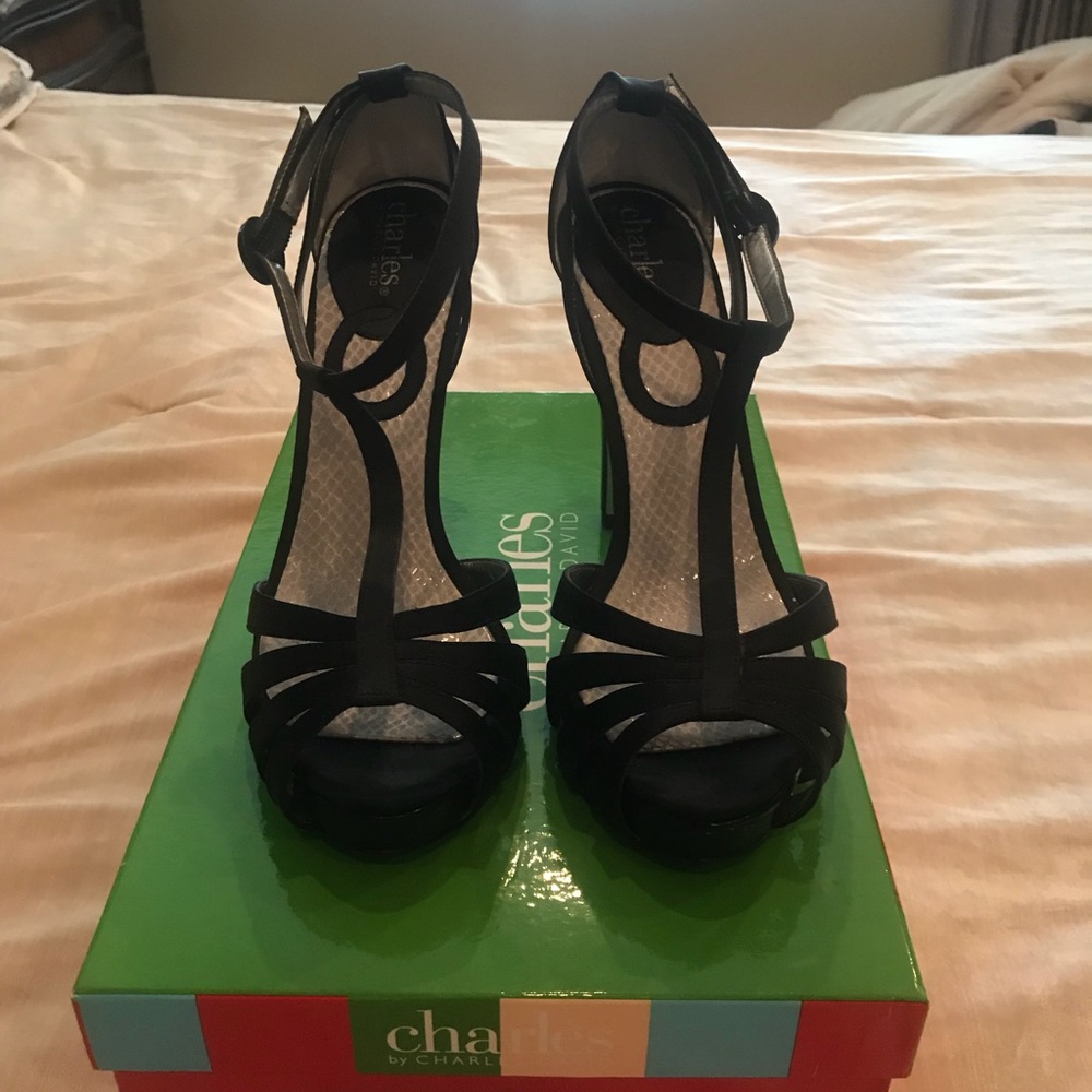 Black strappy sandals- by Charles David